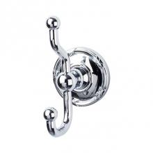 Top Knobs ED2PCE - Edwardian Bath Double Hook Ribbon Backplate Polished Chrome