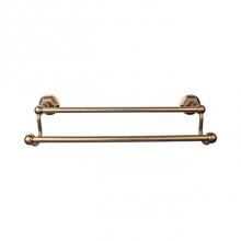 Top Knobs ED7GBZB - Edwardian Bath Towel Bar 18 Inch Double - Hex Backplate German Bronze
