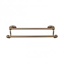 Top Knobs ED7GBZC - Edwardian Bath Towel Bar 18 In. Double - Oval Backplate German Bronze