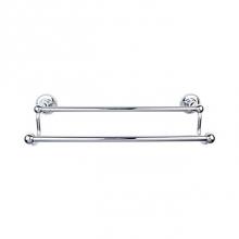 Top Knobs ED7PCA - Edwardian Bath Towel Bar 18 In. Double - Beaded Bplate Polished Chrome