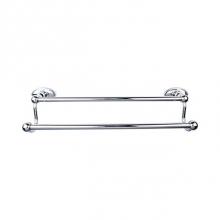 Top Knobs ED7PCC - Edwardian Bath Towel Bar 18 In. Double - Oval Backplate Polished Chrome