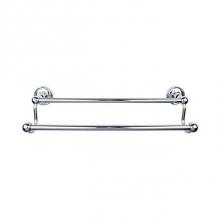 Top Knobs ED7PCE - Edwardian Bath Towel Bar 18 Inch Double - Ribbon Bplate Polished Chrome