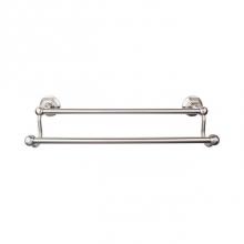 Top Knobs ED9BSNB - Edwardian Bath Towel Bar 24 Inch Double - Hex Backplate Brushed Satin Nickel