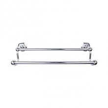Top Knobs ED9PCB - Edwardian Bath Towel Bar 24 Inch Double - Hex Backplate Polished Chrome