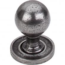 Top Knobs M50 - Paris Knob Smooth 1 1/4 Inch w/Backplate Cast Iron