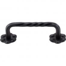 Top Knobs M647 - Thin Twist D Pull 3 5/32 Inch (c-c) w/Backplate Patina Black