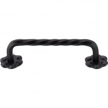 Top Knobs M650 - Thin Twist D Pull 3 15/16 Inch (c-c) w/Backplate Patina Black