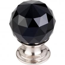 Top Knobs TK115BSN - Black Crystal Knob 1 1/8 Inch Brushed Satin Nickel Base