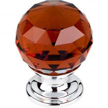 Top Knobs TK121PC - Wine Crystal Knob 1 1/8 Inch Polished Chrome Base