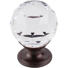 Top Knobs TK125ORB - Clear Crystal Knob 1 1/8 Inch Oil Rubbed Bronze Base