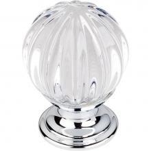 Top Knobs TK127PC - Clear Melon Crystal Knob 1 1/8 Inch Polished Chrome Base