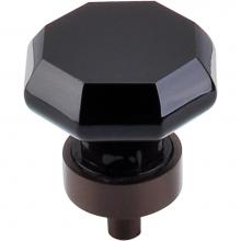 Top Knobs TK137ORB - Black Octagon Crystal Knob 1 3/8 Inch Oil Rubbed Bronze Base