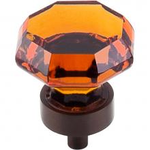 Top Knobs TK138ORB - Wine Octagon Crystal Knob 1 3/8 Inch Oil Rubbed Bronze Base