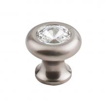 Top Knobs TK846BSN - Hayley Crystal Knob Clear 1 3/16 Inch Brushed Satin Nickel Base