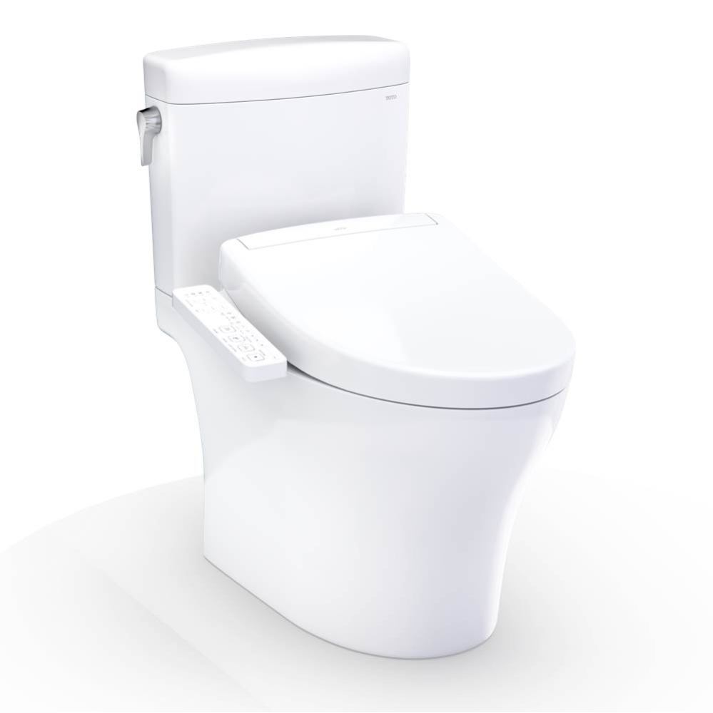 WASHLET®+ Aquia IV® Cube Two-Piece Elongated Dual Flush 1.28 and 0.9 GPF Toilet with S2
