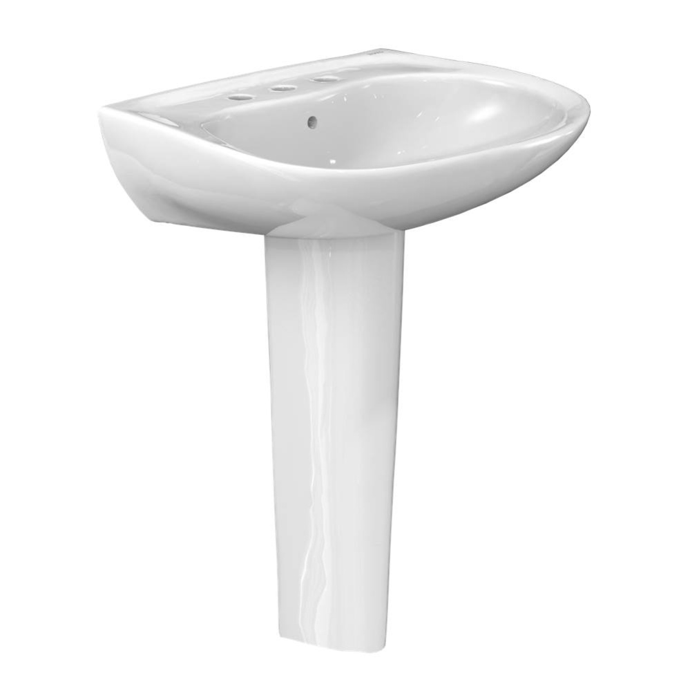Prominence® Oval Basin Pedestal Bathroom Sink with CEFIONTECT for 8 inch Center Faucets, Cott