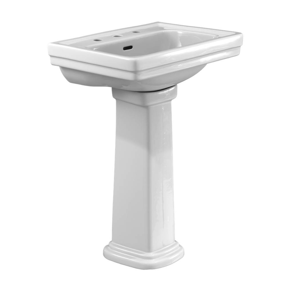 Promenade® 24'' x 19-1/4'' Rectangular Pedestal Bathroom Sink for 8 inch