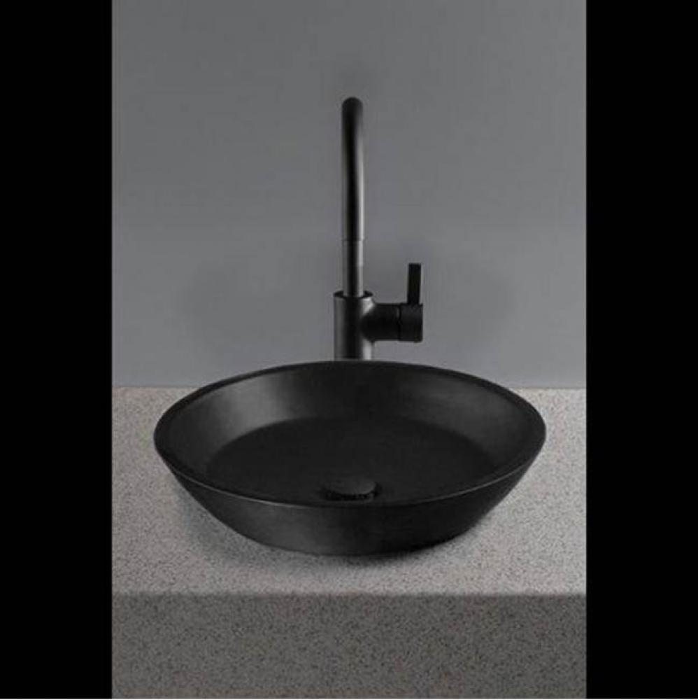 Waza Noir Cast Iron Vessel Lavatory - Matte Black