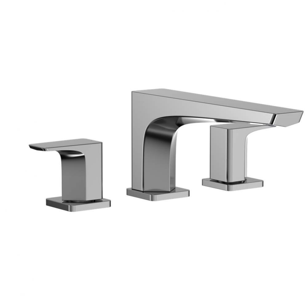 GE Two-Handle Deck-Mount Roman Tub Filler Trim, Polished Chrome