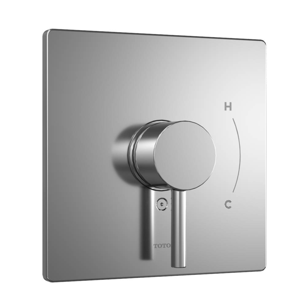 Square Pressure Balance Valve Shower Trim, Polished Chrome