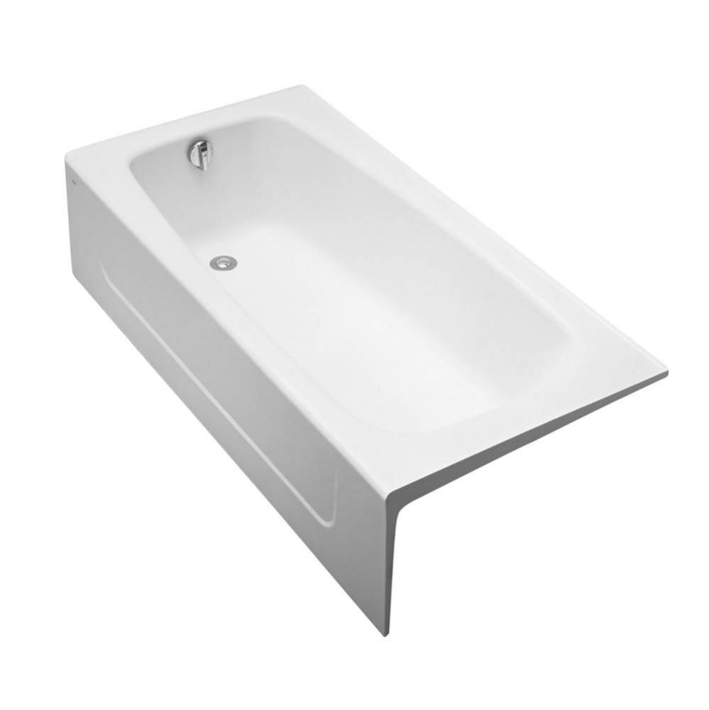 L-HAND CAST IRON BATHTUB 66'' x 32'' x 16-5/16''--COTTON