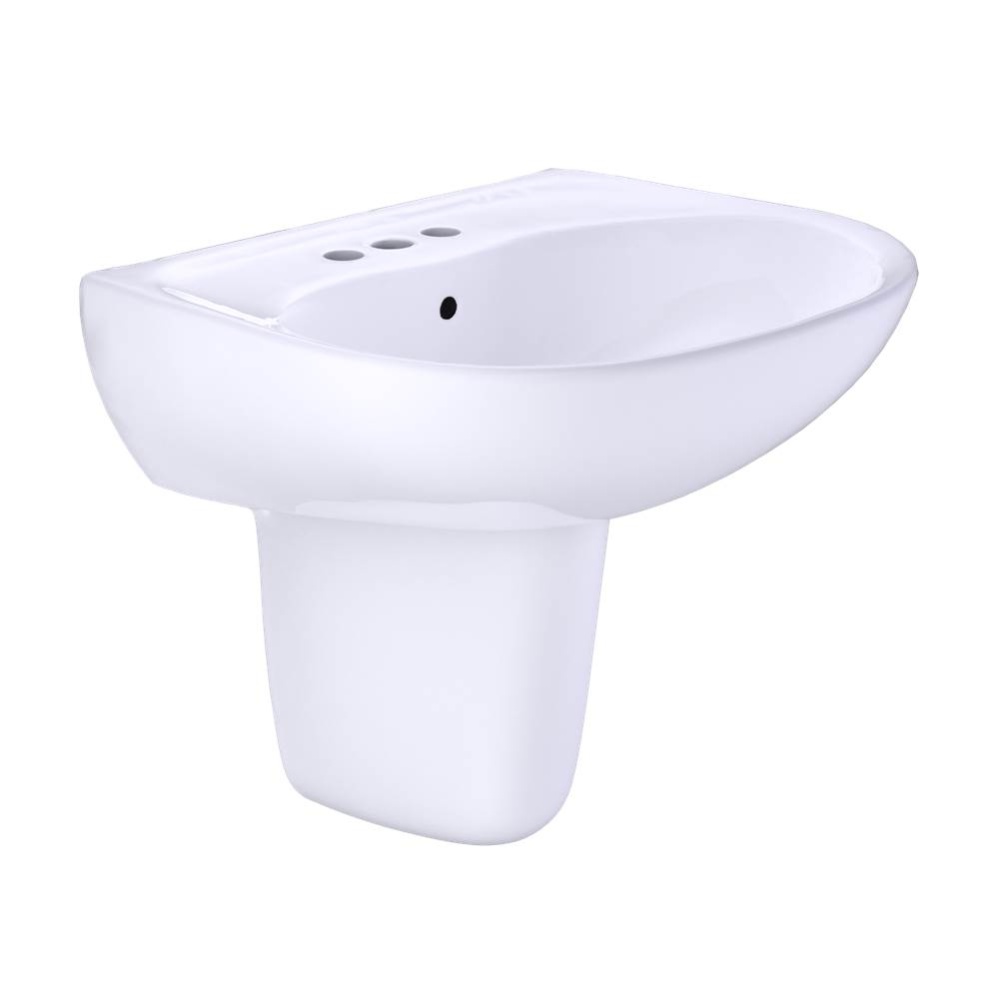 Supreme® Oval Wall-Mount Bathroom Sink with CEFIONTECT and Shroud for 4 Inch Center Faucets,