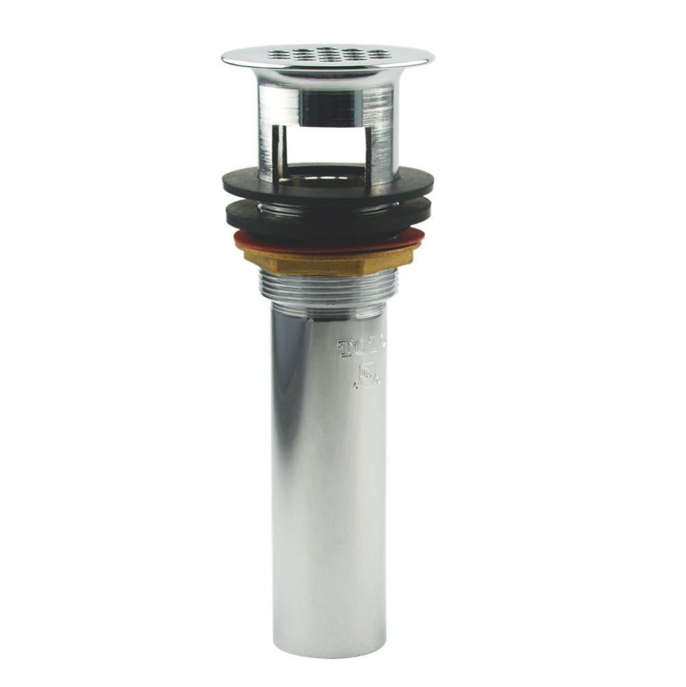 Grid Drain with 1-1/2 Inch Opening and 4 Inch Tailpiece, Polished Chrome
