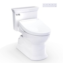 Toto MW9643446CEFG#01 - WASHLET®+ Soirée® Elongated 1.28 GPF Universal Height Toilet with S5 Bidet Seat, Co