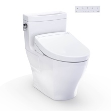 Toto MW6243446CEFG#01 - WASHLET+® Legato One-Piece Elongated 1.28 GPF Toilet and WASHLET S5 Bidet Seat, Cotton White