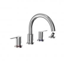 Toto TBS01202U#CP - LB Two-Handle Deck-Mount Roman Tub Filler Trim with Handshower, Polished Chrome