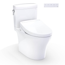 Toto MW4363446CEMFGN#01 - WASHLET®+ Aquia IV® Cube Two-Piece Elongated Dual Flush 1.28 and 0.9 GPF Toilet with S5