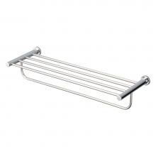 Toto YTS406BU#CP - L Series Round Towel Shelf with Hanging Bar, Polished Chrome