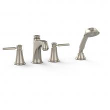 Toto TB211S#CP - Toto® Keane™ Two Handle Deck-Mount Roman Tub Filler Trim With Hand Shower, Polished Chrome