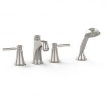 Toto TB211S#PN - Keane™ Two Handle Deck-Mount Roman Tub Filler Trim with Hand Shower, Polished Nickel