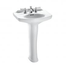 Toto LPT642.8#01 - Toto® Dartmouth® Rectangular Pedestal Bathroom Sink With Arched Front For 8 Inch Center