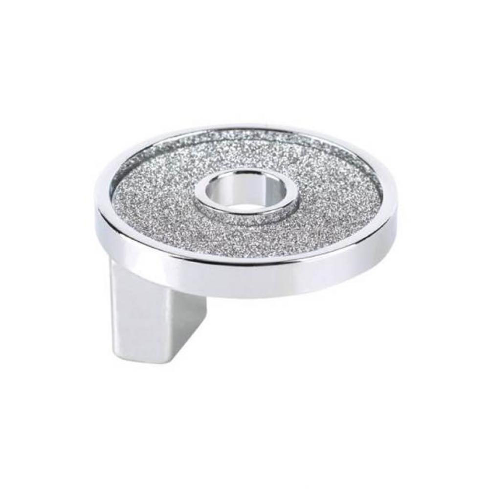 Small Round Knob With Hole Sparkling Swarovski Bright Chrome