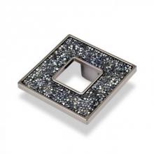 Topex M1890.32NSWABB - Square Knob With Hole, Black And Blue Swarovski Crystals