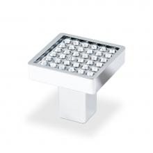 Topex P2058CRLSWA - Small Sqaure Knob With Round Swarovski Crystal, Bright Chrome