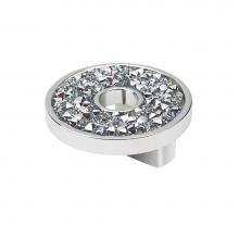 Topex P2084.33CRLSWA - Small Round Knob With Hole, Chrome Swarovski Crystals