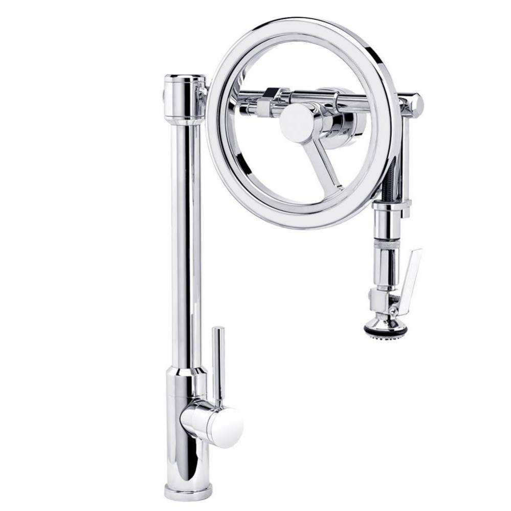 Waterstone Endeavor Wheel Pulldown Faucet - Lever Sprayer