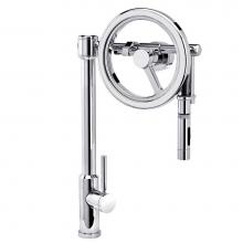 Waterstone 5125-CH - Waterstone Endeavor Wheel Pulldown Faucet - Toggle Sprayer