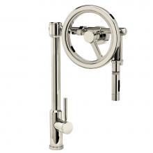 Waterstone 5125-PN - Waterstone Endeavor Wheel Pulldown Faucet - Toggle Sprayer