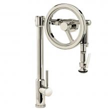 Waterstone 5130-PN - Waterstone Endeavor Wheel Pulldown Faucet - Lever Sprayer