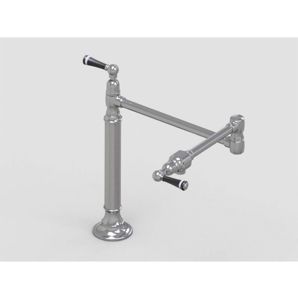 19 3/8'' Deck Mount Pot Filler with Black Ceramic Lever