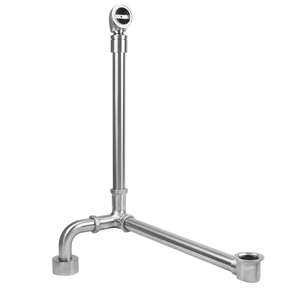 Brass Tub Drain Side Outlet w/ Pivot Neck Fully Polished & Plated Tub Waste