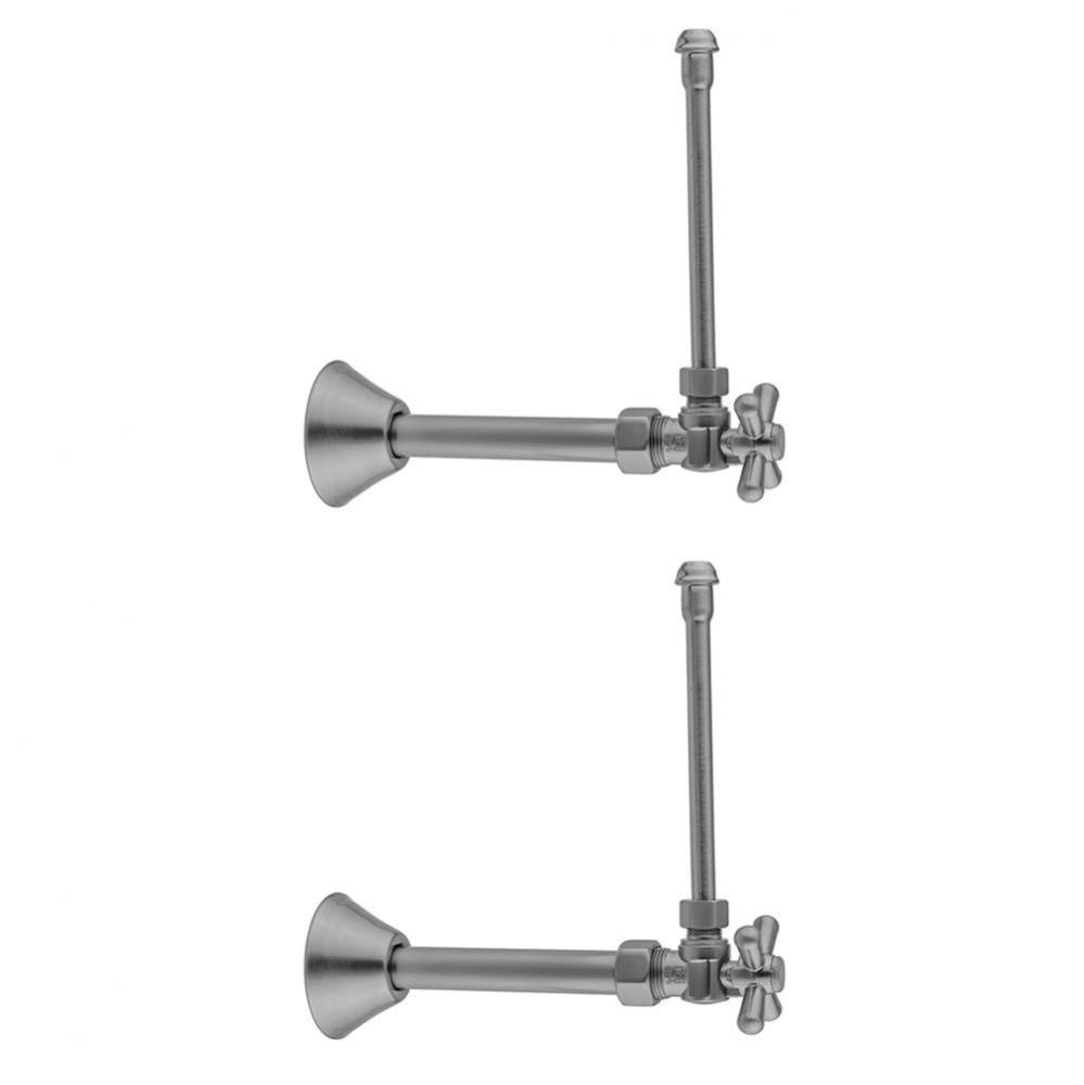 Quarter Turn Angle Pattern 5/8'' O.D. Compression (Fits 1/2'' Copper) x 3/8&ap