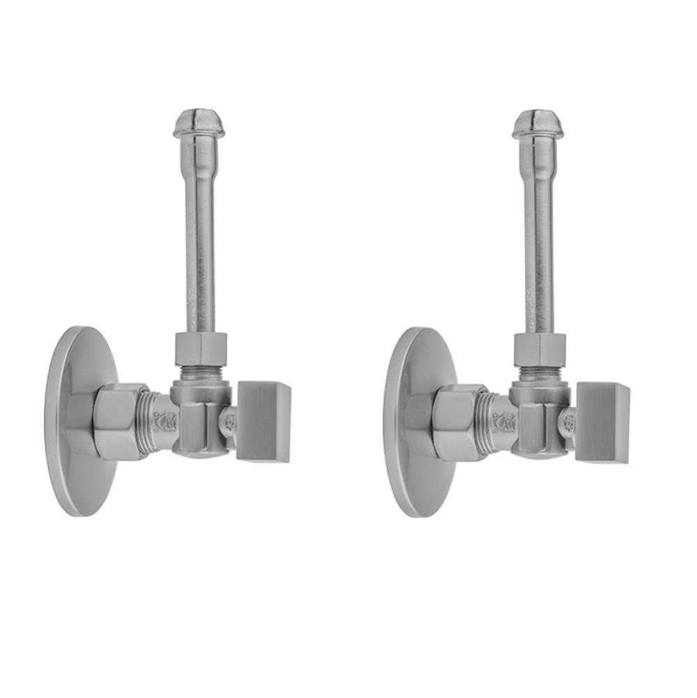 Quarter Turn Angle Pattern 5/8'' O.D. Compression (Fits 1/2'' Copper) x 3/8&ap