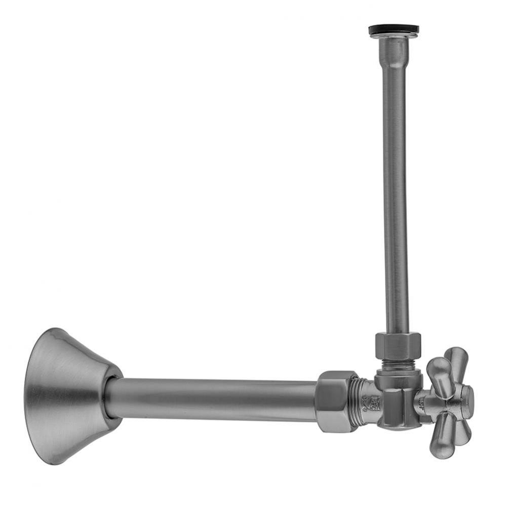 Quarter Turn Angle Pattern 5/8'' O.D. Compression (Fits 1/2'' Copper) x 3/8&ap