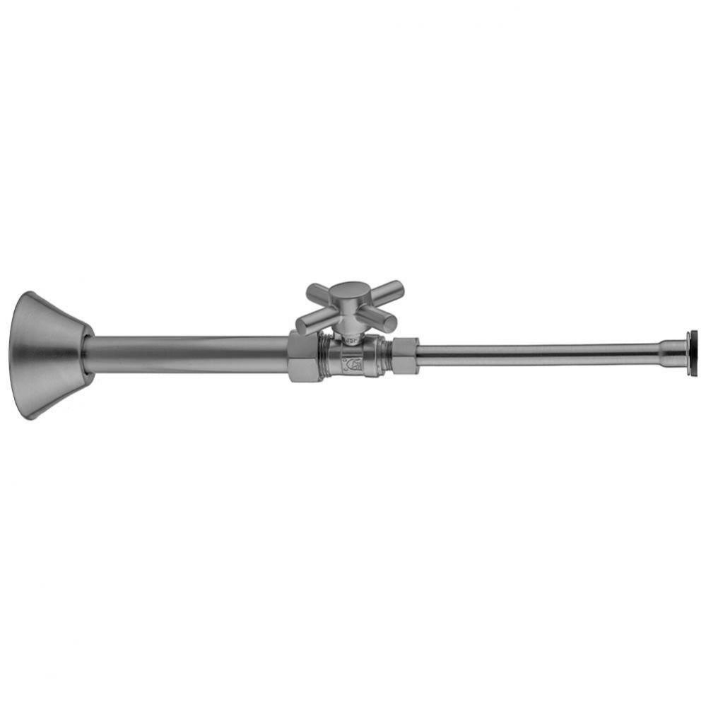 Quarter Turn Straight Pattern 5/8'' O.D. Compression (Fits 1/2'' Copper) x 3/8