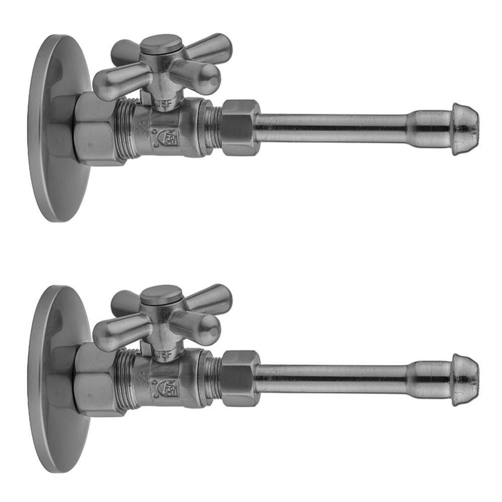 Quarter Turn Straight Pattern 5/8'' O.D. Compression (Fits 1/2'' Copper) x 3/8